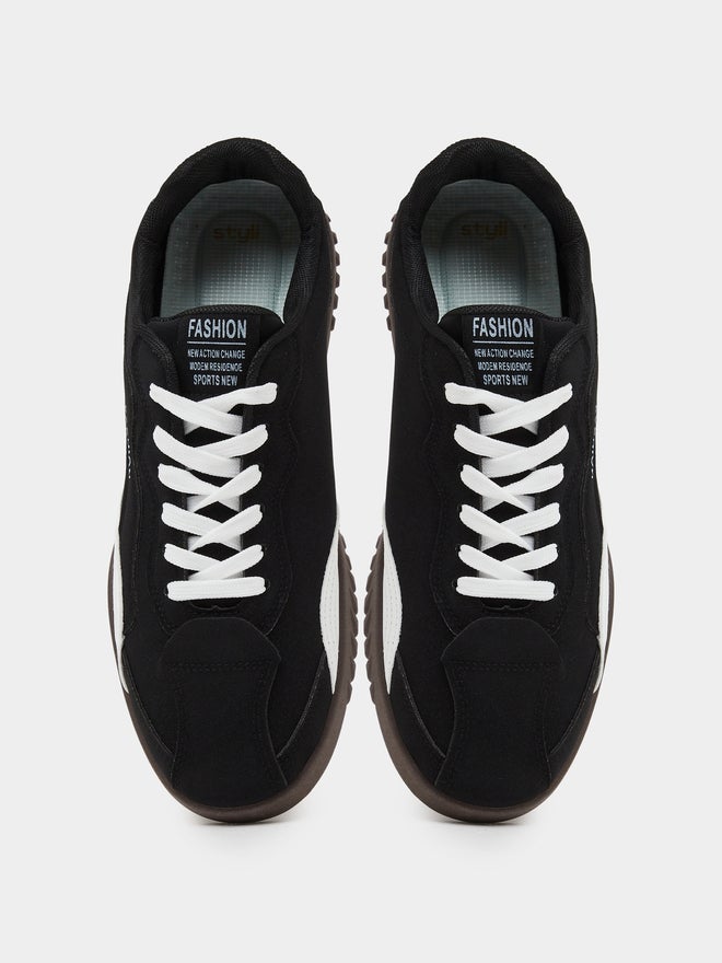 Styli Men Textured Panel Lace-Up Sneakers - Image 5