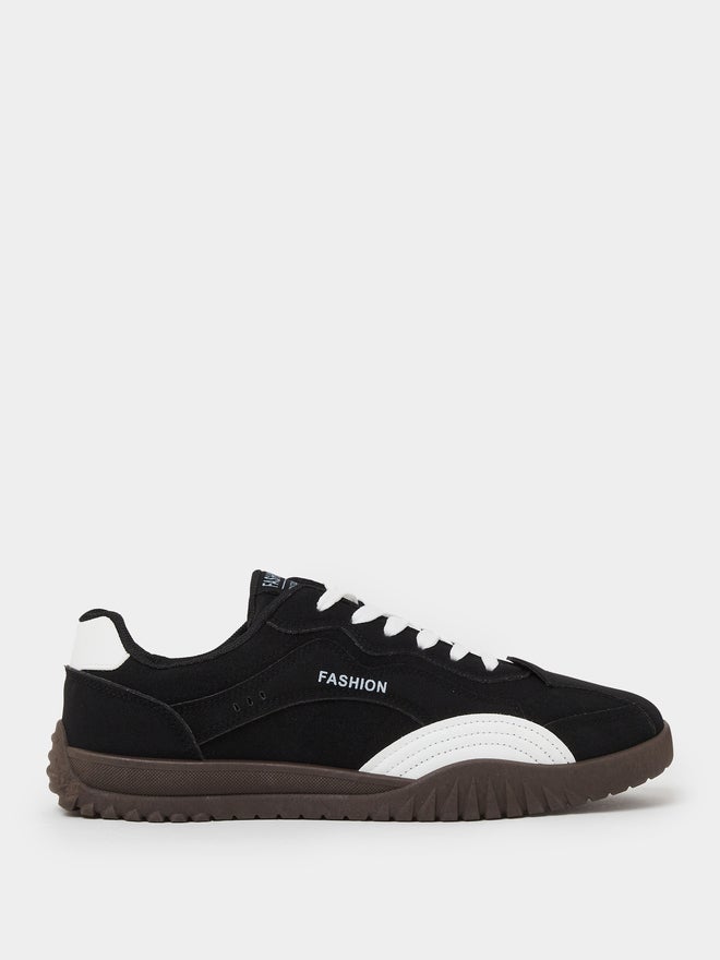Styli Men Textured Panel Lace-Up Sneakers - Image 1