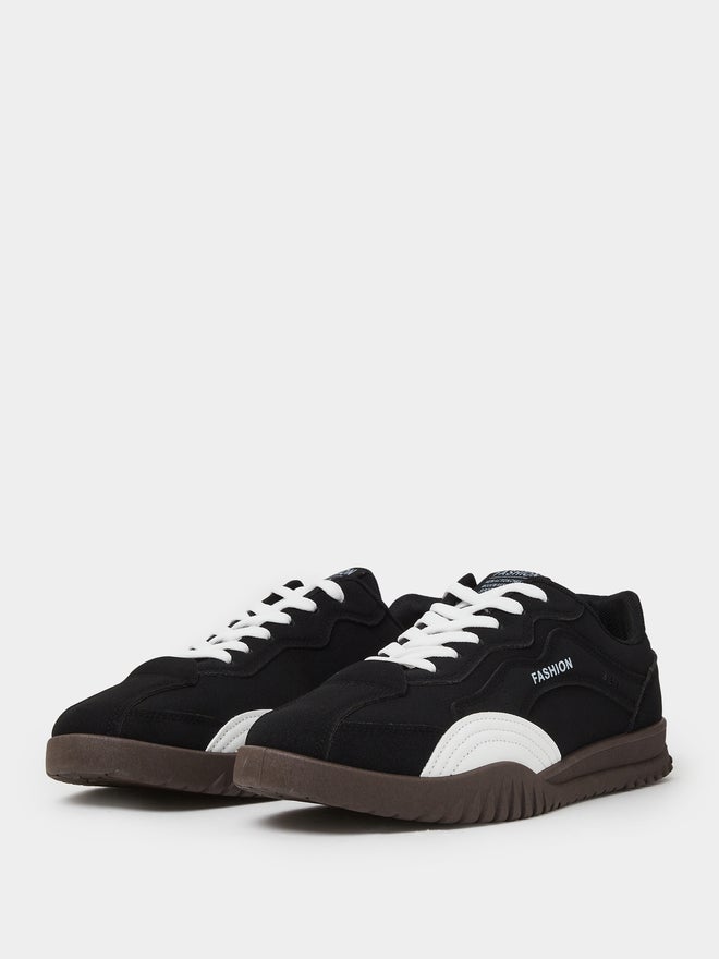 Styli Men Textured Panel Lace-Up Sneakers - Image 2