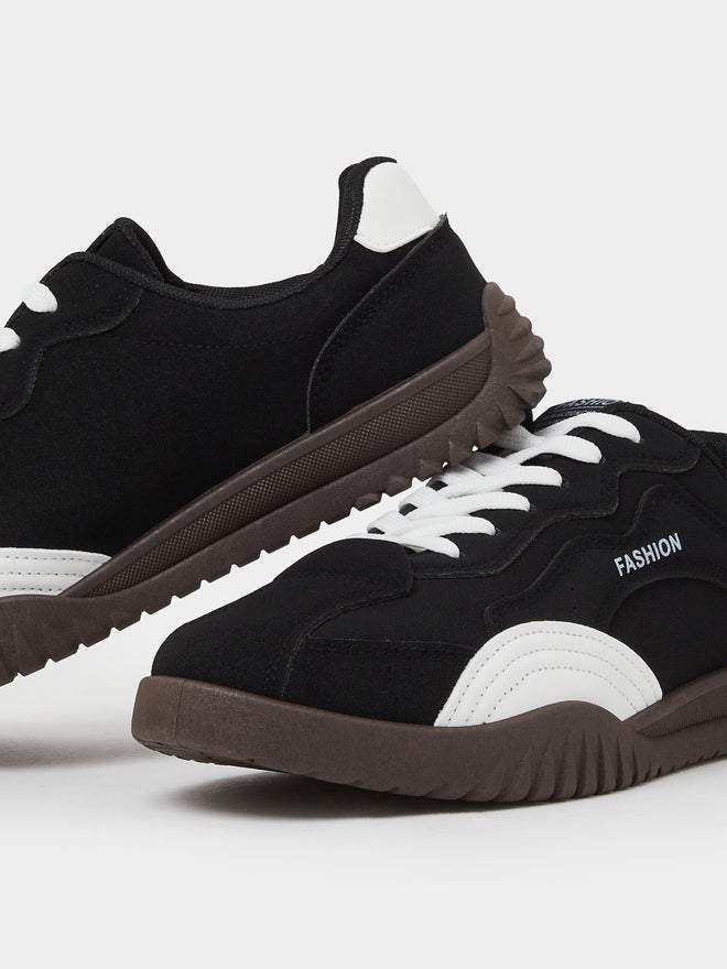 Styli Men Textured Panel Lace-Up Sneakers - Image 3
