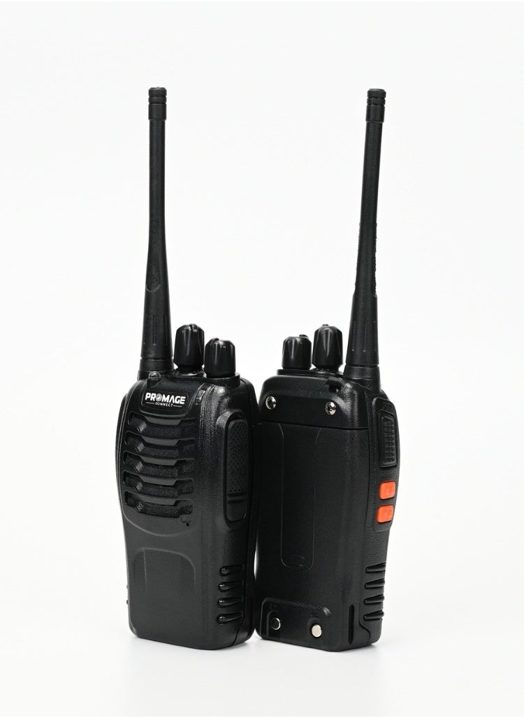 PROMAGE Promage Connect PC-WT-700 Portable Two Way Radio Twin Pack, 420-450MHz, 16 Channels, 1500mAh Battery, Emergency Alarm, Flash Light, VOX Function, High Quality and Reliable | PC-WT-700  - Image 3