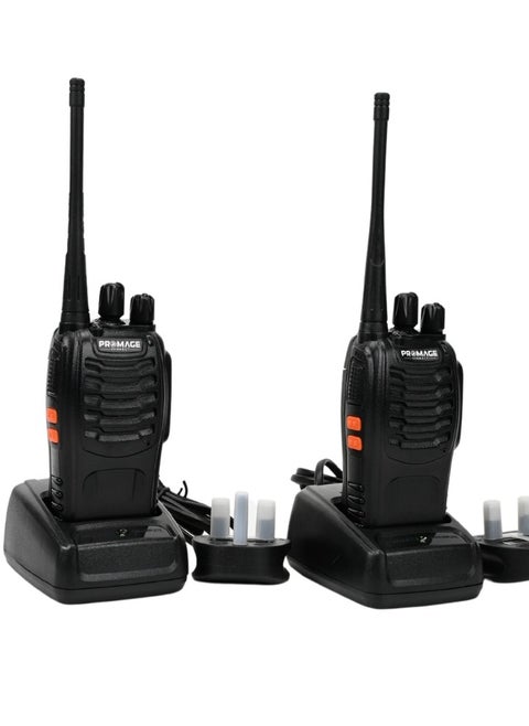 Promage Connect PC-WT-700 Portable Two Way Radio Twin Pack, 420-450MHz, 16 Channels, 1500mAh Battery, Emergency Alarm, Flash Light, VOX Function, High Quality and Reliable | PC-WT-700