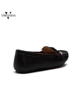 Vbranda Elegant, High-quality Leather Flat Ballerina With A Bow On The Front-BLACK  - Image 4