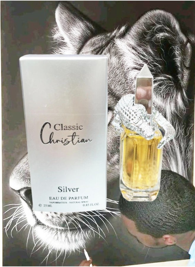 Silver 3 Pieces Classic Christian Silver Perfume EDP 25ML  - Image 2