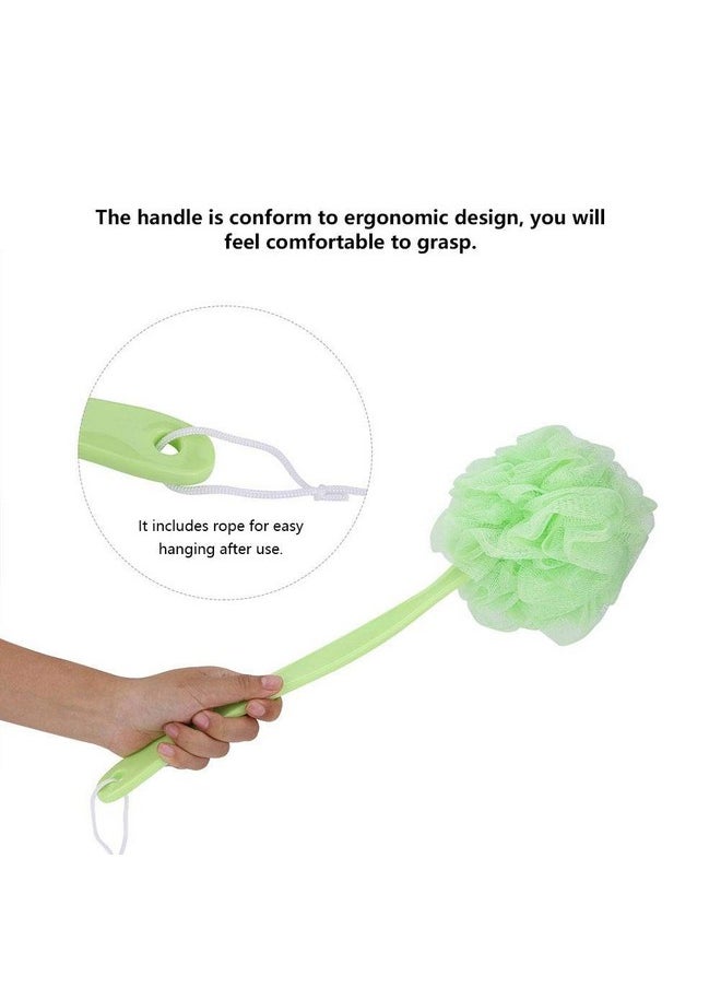 Garosa Bath Brush Sponge Mesh Long Handle Exfoliating Shower Back Scrubber Soft Body Cleaner Washer Bathroom Accessories For Women (Green)Bath Supplies  - Image 5