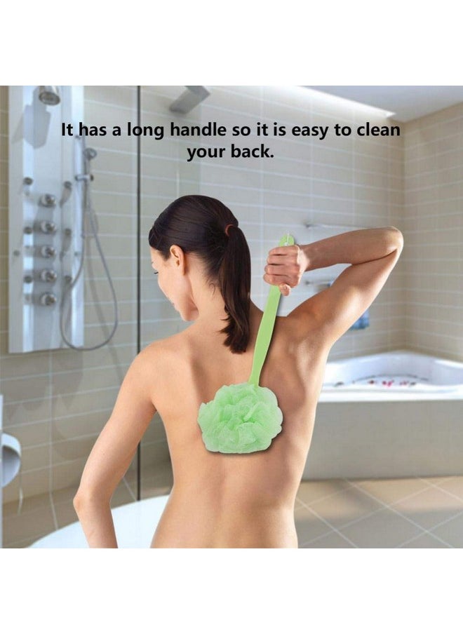 Garosa Bath Brush Sponge Mesh Long Handle Exfoliating Shower Back Scrubber Soft Body Cleaner Washer Bathroom Accessories For Women (Green)Bath Supplies  - Image 2