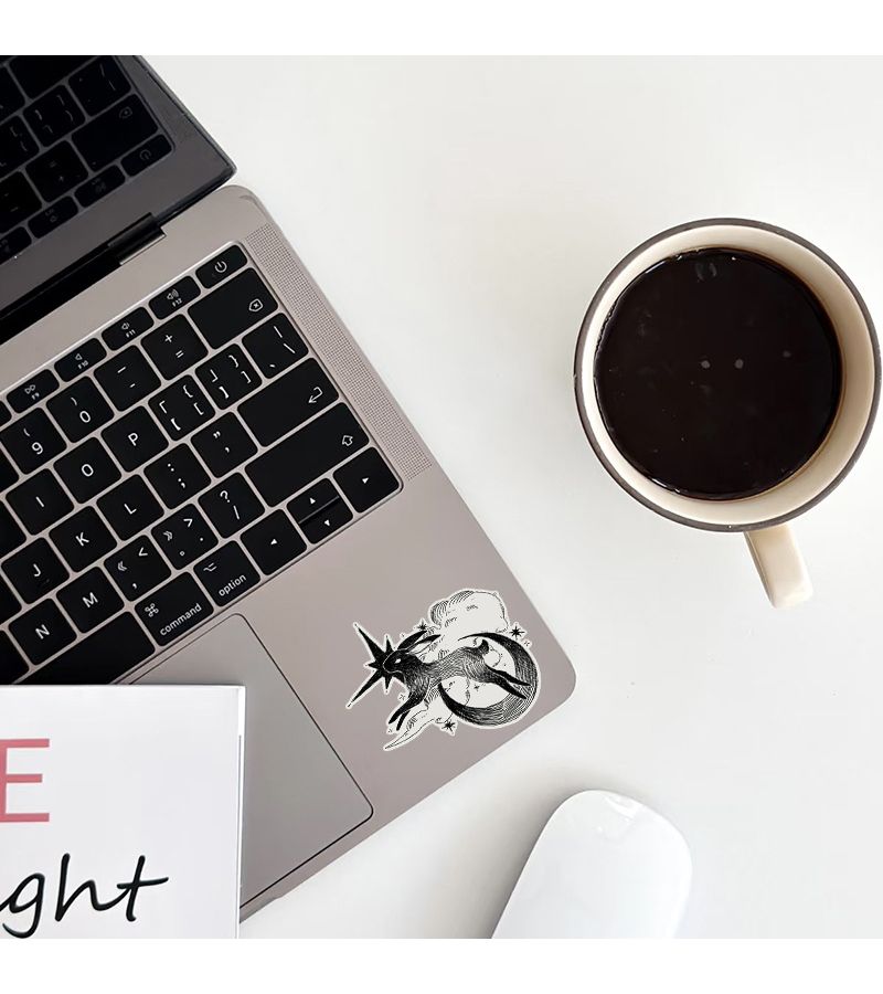 Dark Hare Vinyl Sticker 1pc Fantasy Bunny Laptop Water Bottle Decal - Image 5