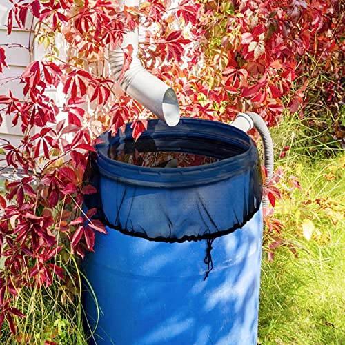 Big Gun Mesh Cover for Rain Barrels - 2pcs 39in Rain Barrel Netting with Drawstring, Water Collection Buckets Tank Protector Screen for Preventing Fallen Leaves in Outdoor Garden Eaves - Image 2