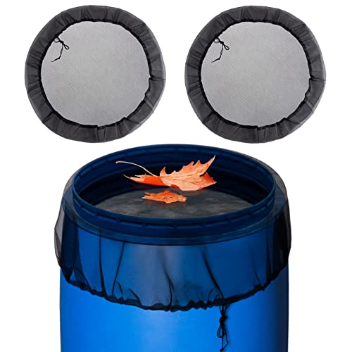 Big Gun Mesh Cover for Rain Barrels - 2pcs 39in Rain Barrel Netting with Drawstring, Water Collection Buckets Tank Protector Screen for Preventing Fallen Leaves in Outdoor Garden Eaves - Image 1