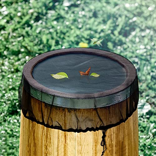 Big Gun Mesh Cover for Rain Barrels - 2pcs 39in Rain Barrel Netting with Drawstring, Water Collection Buckets Tank Protector Screen for Preventing Fallen Leaves in Outdoor Garden Eaves - Image 5