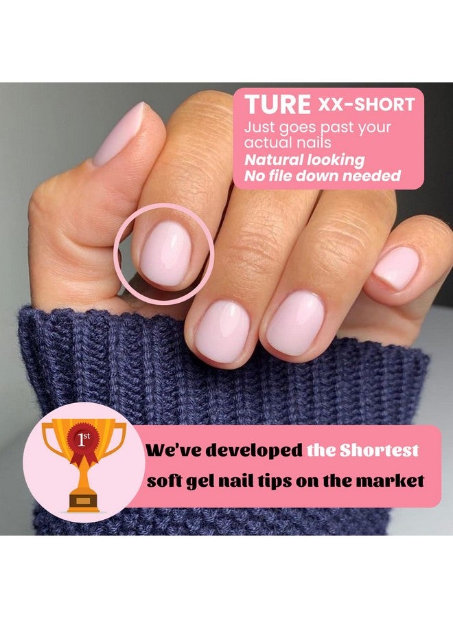 SINOKAME Extra Extra Short Round Gel Nail Tips, SINOKAME Extra Short Press on Fake Nails Clear Round, Full Matte No File Small Petite Child Size Nails for Nail Extension,600 Pcs 13 Sizes with Refills 4&5 - Image 2