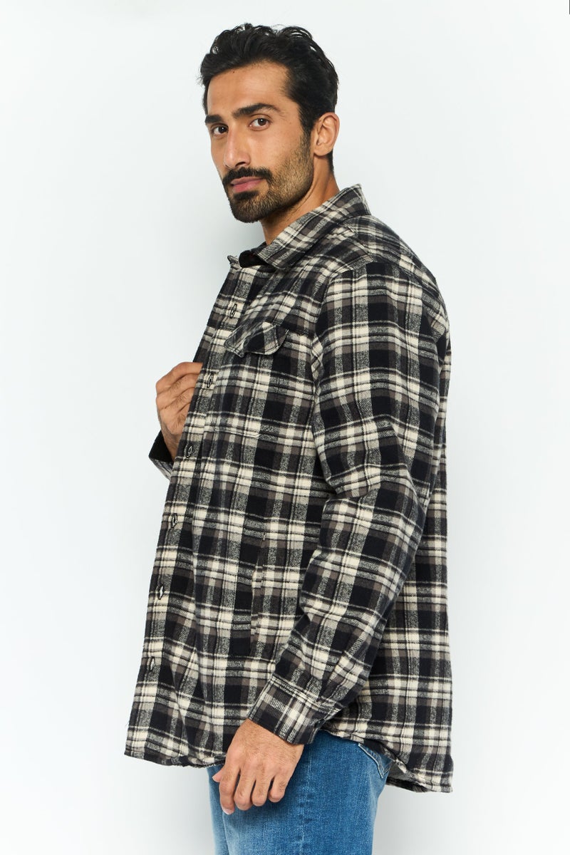 Rainforest Men Plaid Jacket Shirt, Charcoal - Image 4