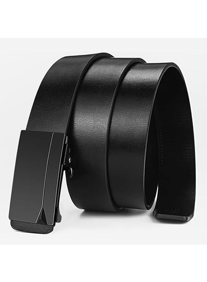 Men's Leather Belt, Business Belt Automatic Buckle Luxury Design Waistband Waist Strap For Man - Image 5