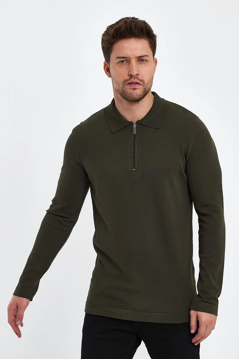 Alexander Gardi Zippered Polo Neck Sweater (E23-6702)