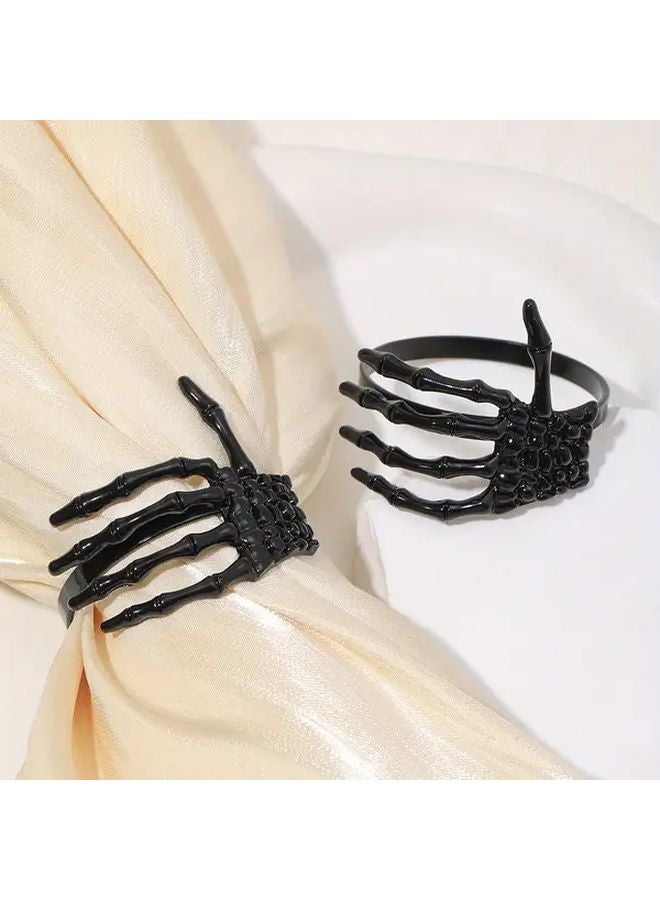 Black Halloween Skull Hand Napkin Ring For Home And Party Decorations - Image 3