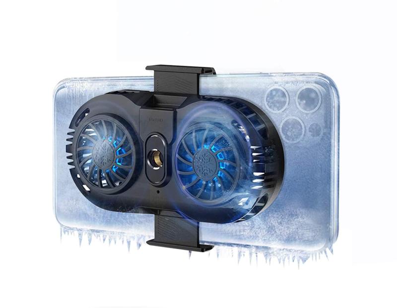 Phone Cooler: Dual Semiconductor Refrigeration Chips - 6-8 Cm Width Compatible Mobile Radiator for Live Broadcast Outdoor Shooting Extended Streaming Filming - Image 1
