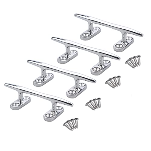 Thorn Boat Dock 4 Inch Cleat Marine Stainless Steel Open Base Cleats (4-in,4-Pack) - Image 1
