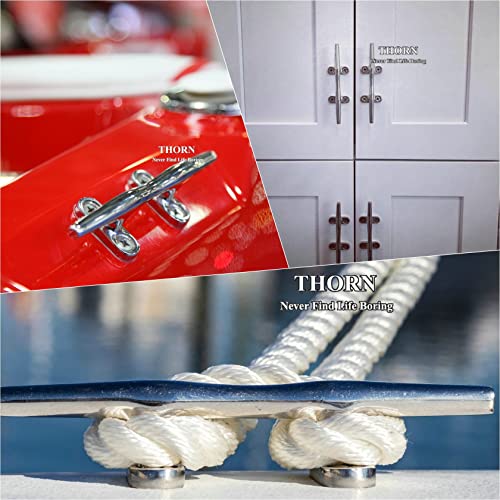 Thorn Boat Dock 4 Inch Cleat Marine Stainless Steel Open Base Cleats (4-in,4-Pack) - Image 4