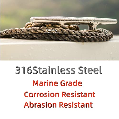 Thorn Boat Dock 4 Inch Cleat Marine Stainless Steel Open Base Cleats (4-in,4-Pack) - Image 5