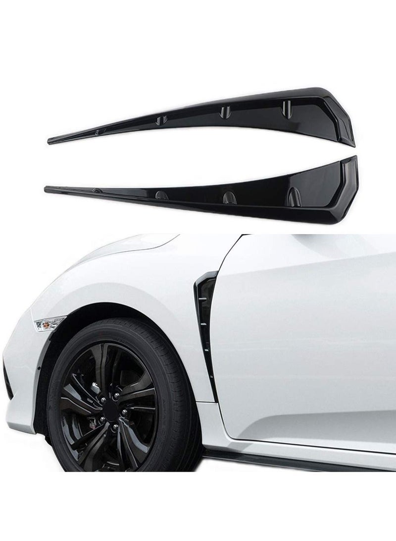 SYOSI Car Fender Side Stickers, Side Vents Decorative Air Intake Abs Stickers Universal Fender Car Exterior Accessories Anti-collision Side Wing Stickers (Black) - Image 1