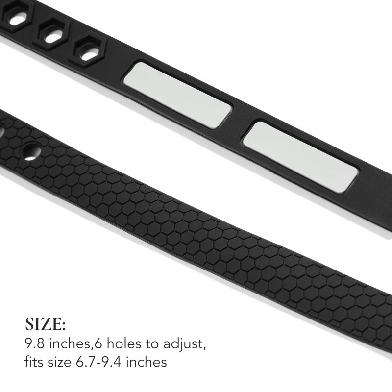 King Will Adjustable Silicone Bracelet for Men 10"" Breathable Rubber Wristband Designed with Honeycomb Pattern, Black - Image 5