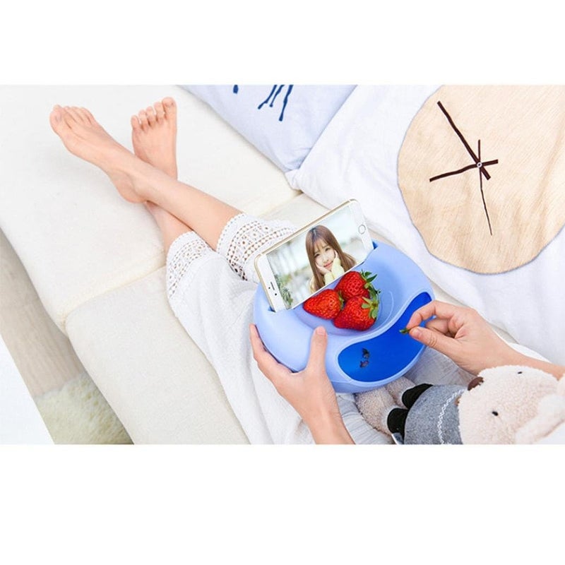 Multifunctional Creative Shape Lazy Pista Nut Snack Nashta Breakfast Dry Fruit Serving Platter Bowl with Mobile Cellphone Holder Bracket Stand Multicolor Pack Of 3  - Image 4