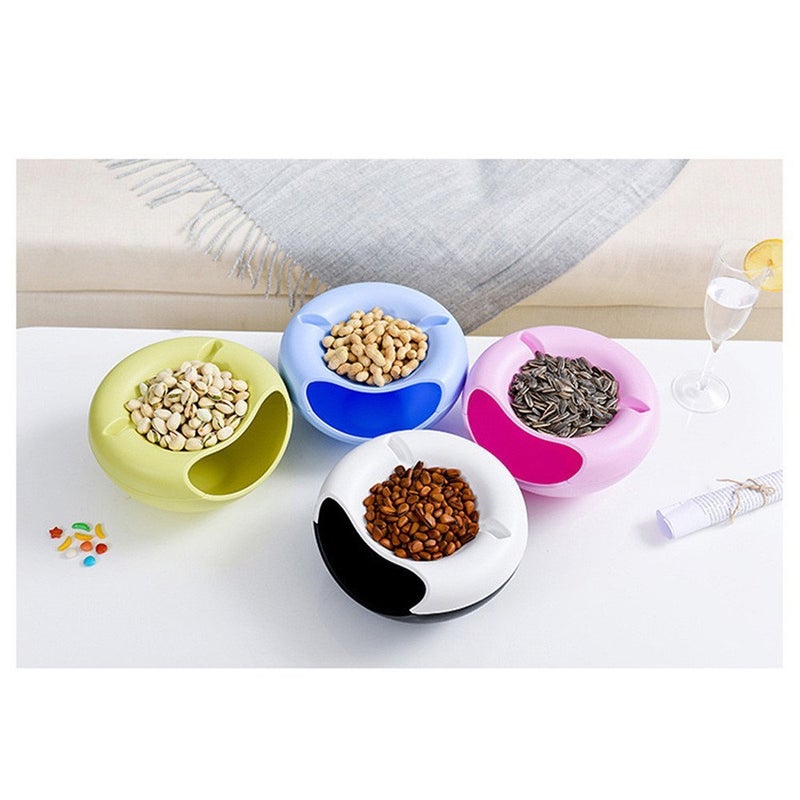 Multifunctional Creative Shape Lazy Pista Nut Snack Nashta Breakfast Dry Fruit Serving Platter Bowl with Mobile Cellphone Holder Bracket Stand Multicolor Pack Of 3  - Image 5