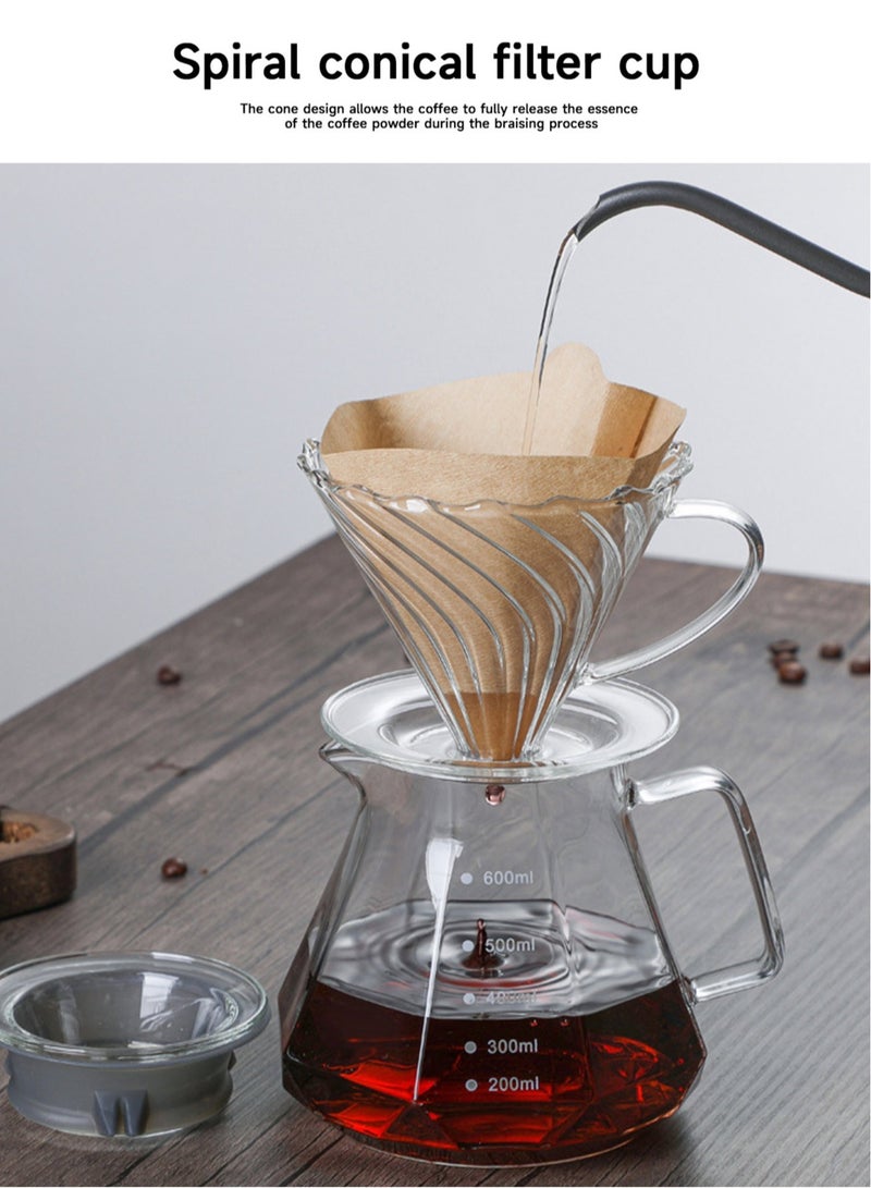 بريتيل ماكينة صنع القهوة بالتنقيط صب أكثر من مجموعة 600 مل لـ 4 أكواب منقط القهوة مع إبريق زجاجي لتقديم القهوة لبار القهوة في المنزل والمكتب - Image 3
