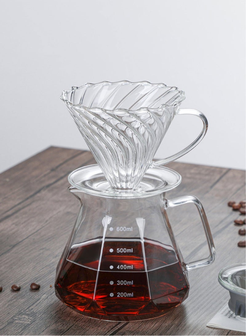 بريتيل ماكينة صنع القهوة بالتنقيط صب أكثر من مجموعة 600 مل لـ 4 أكواب منقط القهوة مع إبريق زجاجي لتقديم القهوة لبار القهوة في المنزل والمكتب - Image 2