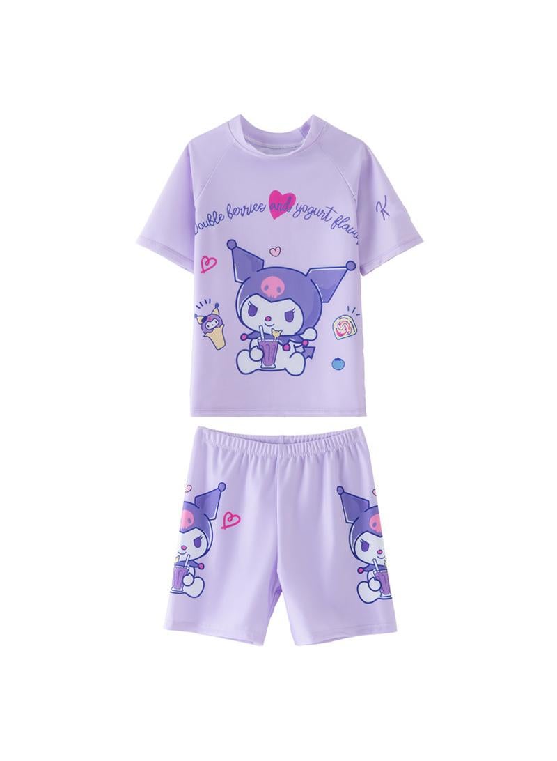 XiuWoo Kuromi Swimsuits for Girls Swimwear Cartoon Beach Bathing Suit with Swimming - Image 1