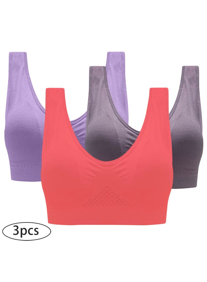 Sports Bra Breathable Hole Sports Bra Hollow Mesh Plus Size Running Yoga Sports Underwear Bra