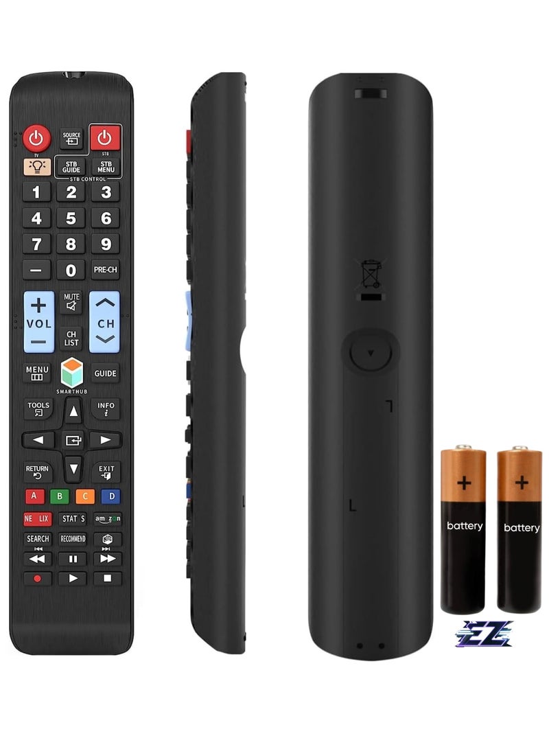 ELTRAZONE Universal Remote Control for All Samsung LCD LED QLED SUHD UHD HDTV Curved Plasma 4K 3D TVs with Netflix Prime Video Buttons Smart Hub Backlight 2pcs with battery - Image 1