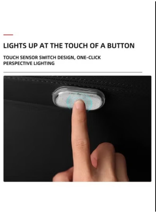 مصابيح LED داخلية لاسلكية للسيارة، مصباح سقف مغناطيسي يعمل باللمس قابل للشحن عبر USB، ضوء قراءة اليد، ضوء الباب للإضاءة الليلية (أبيض) - Image 3