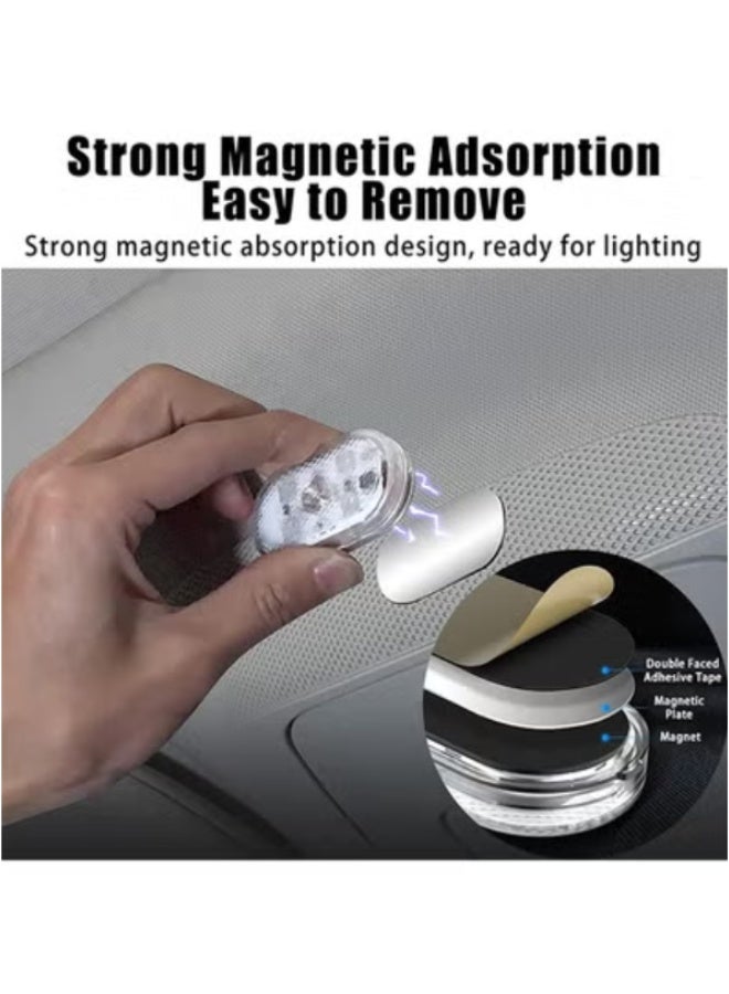مصابيح LED داخلية لاسلكية للسيارة، مصباح سقف مغناطيسي يعمل باللمس قابل للشحن عبر USB، ضوء قراءة اليد، ضوء الباب للإضاءة الليلية (أبيض) - Image 5