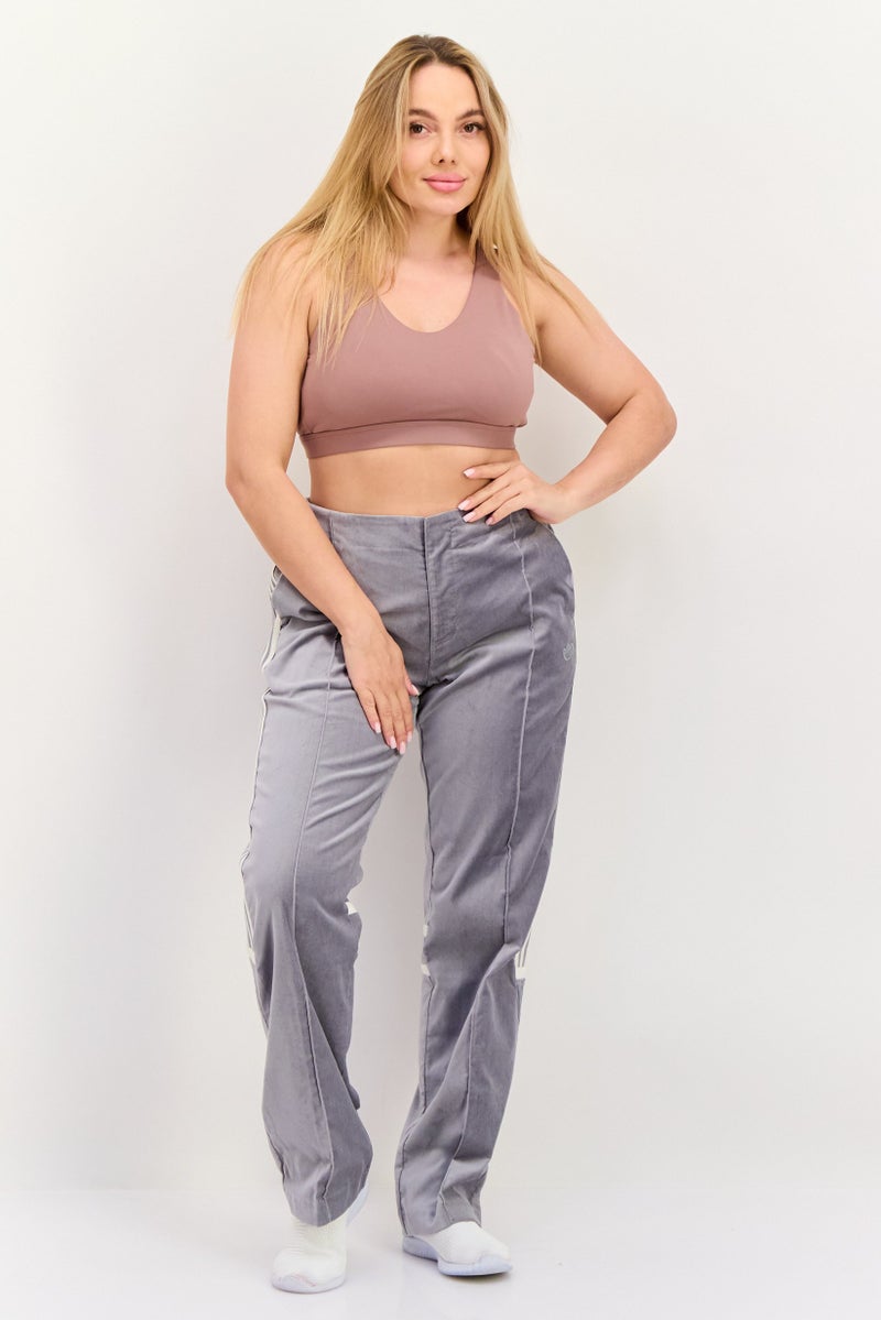 adidas Originals Women Loose Fit Outdoor Wide Leg Pants, Grey  - Image 4
