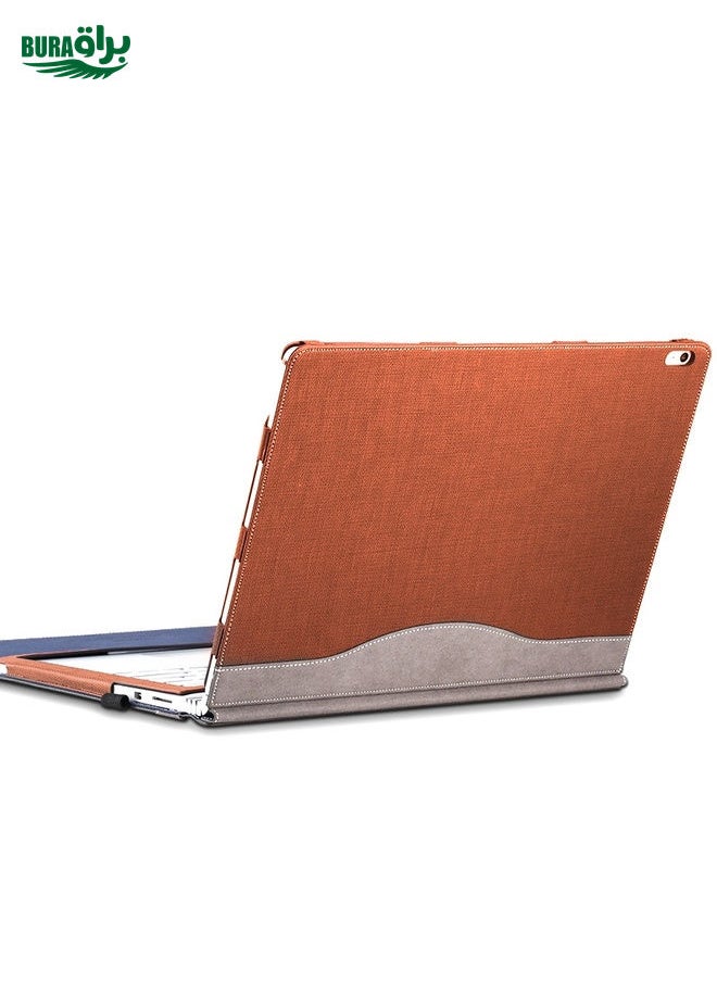 BURAQ PU Leather Laptop Protective Sleeve For Microsoft Surface Book 3 13.5 inches(Business Brown)  - Image 1