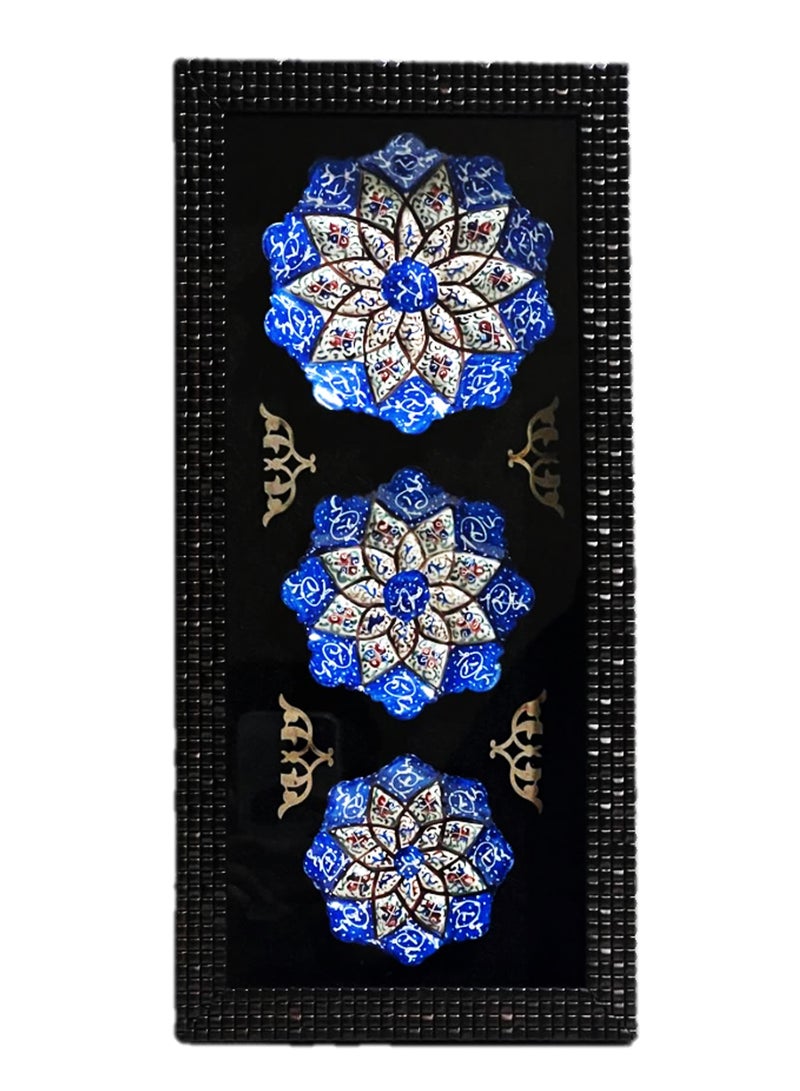 ایلیا-آرت زخرفة حائط يدوية الصنع | فن المينا ميناكاري | تصميم عتيق مع درع زجاجي  - Image 1