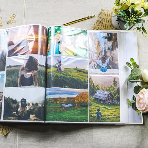 Holoary Photo Album 4x6 500 Photos, 500 Pockets Picture Album, Linen Fabric Cover Big Picture Book for Photos, 4x6 Photo Albums for Memories Family Weddings Travel(Beige) - Image 4
