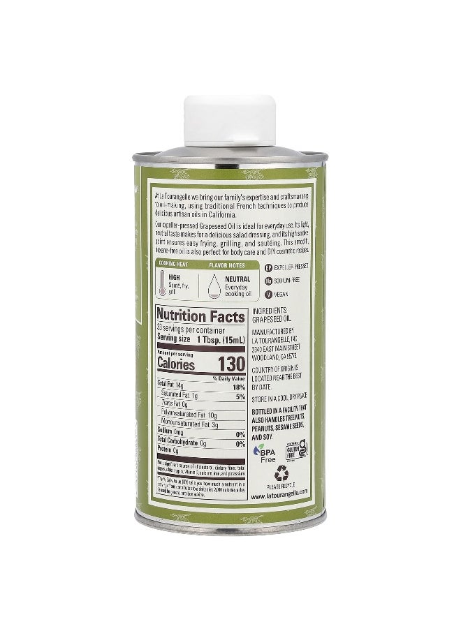 La Tourangelle La Tourangelle, Expeller-Pressed Grapeseed Oil, 16.9 fl oz (500 ml)  - Image 2