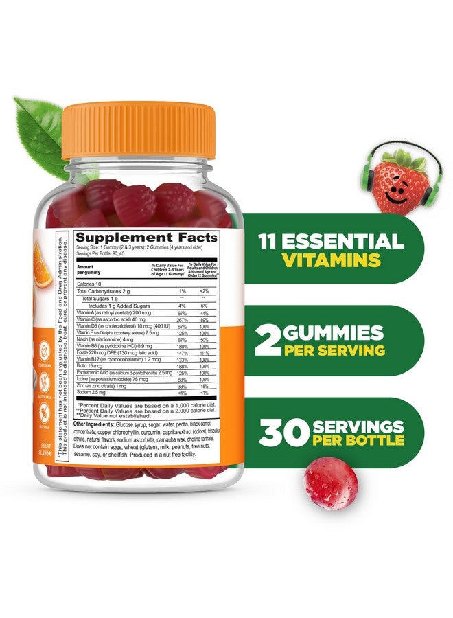 Lifeable Kids Multivitamin Gummies | Great Tasting Multivitamin for Kids | with Vitamins A, C, D, E, B6, B12, Zinc, Biotin, Folic Acid, Iodine, Niacin | for Overall Body Health | 90 Gummies - Image 2