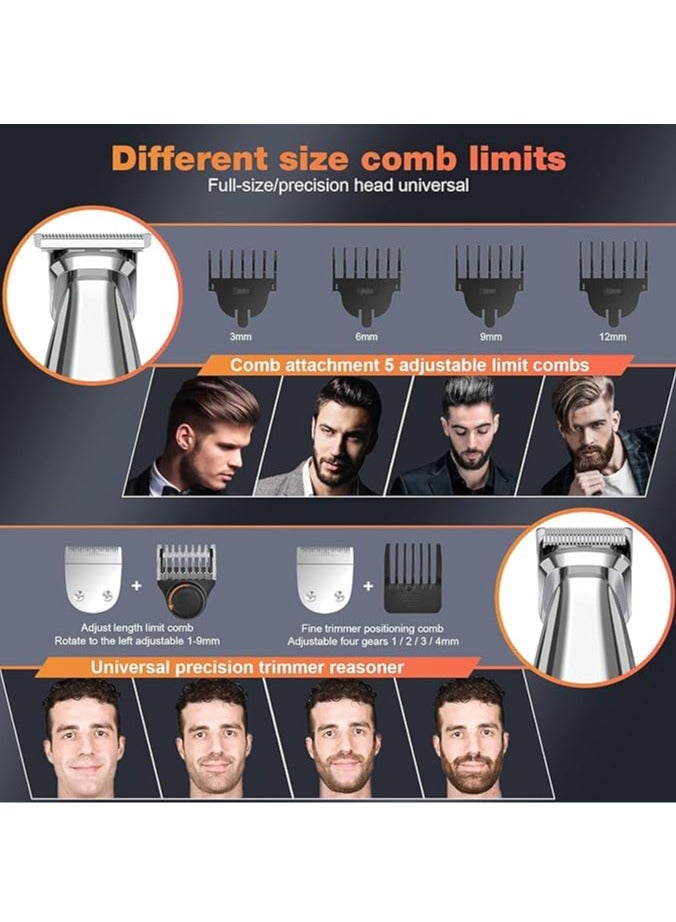عام ماكينة حلاقة لحية للرجال، مجموعة ماكينة حلاقة كهربائية مقاومة للماء IPX7 مع أدوات لحية، أنف، أذنين، جسم، ماكينة حلاقة لاسلكية، ومقص شعر، هدايا للرجال - Image 2