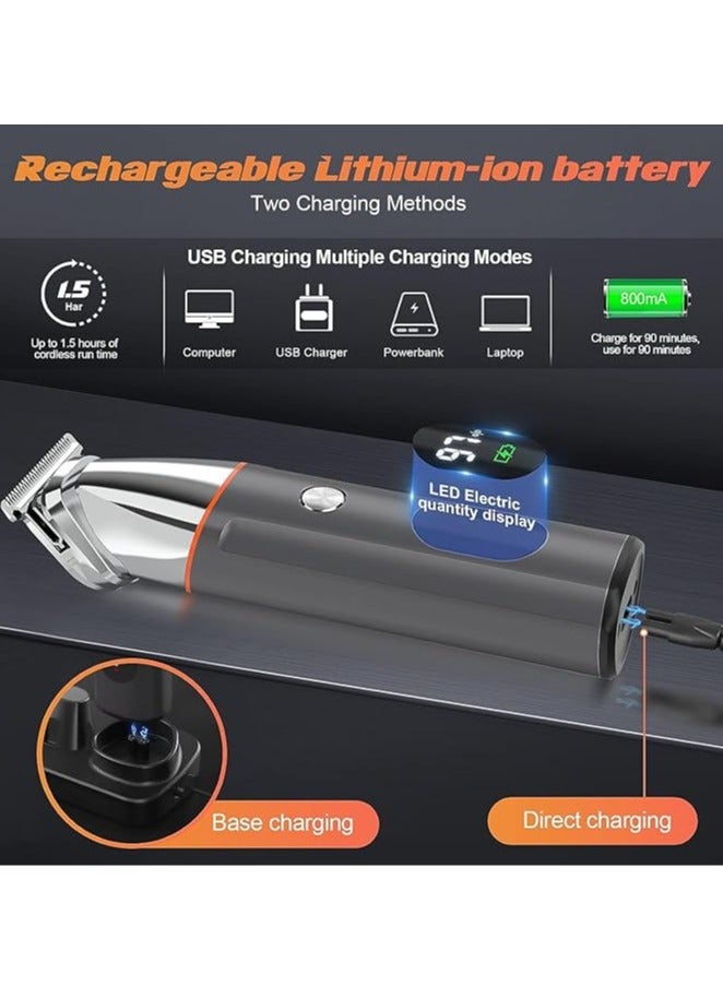 عام ماكينة حلاقة لحية للرجال، مجموعة ماكينة حلاقة كهربائية مقاومة للماء IPX7 مع أدوات لحية، أنف، أذنين، جسم، ماكينة حلاقة لاسلكية، ومقص شعر، هدايا للرجال - Image 4