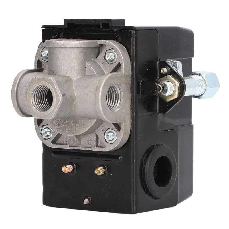 LiebeWH Air Compressor Pressure Switch 4 Male Port Small Compressors Control Manifold Valve ABS Housing Smart Handle Design Easy Installation with On Off Lever and Unloader for Small Air - Image 1