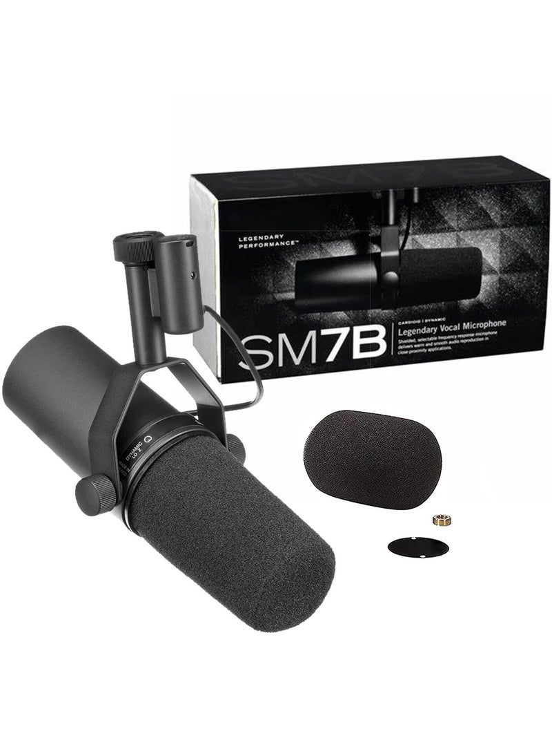 AROAQ SM7B Cardioid Dynamic Microphone Sm7b 7B Studio Selectable Frequency Response Mic for Live Stage Recording Podcasting  - Image 1