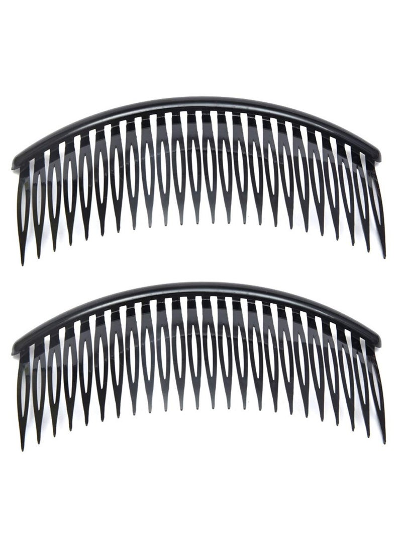Teensery 12 Pcs Black Plastic Side Hair Combs with 24 Teeth Hair Comb Clip DIY Hair Accessories for Women and Girls 