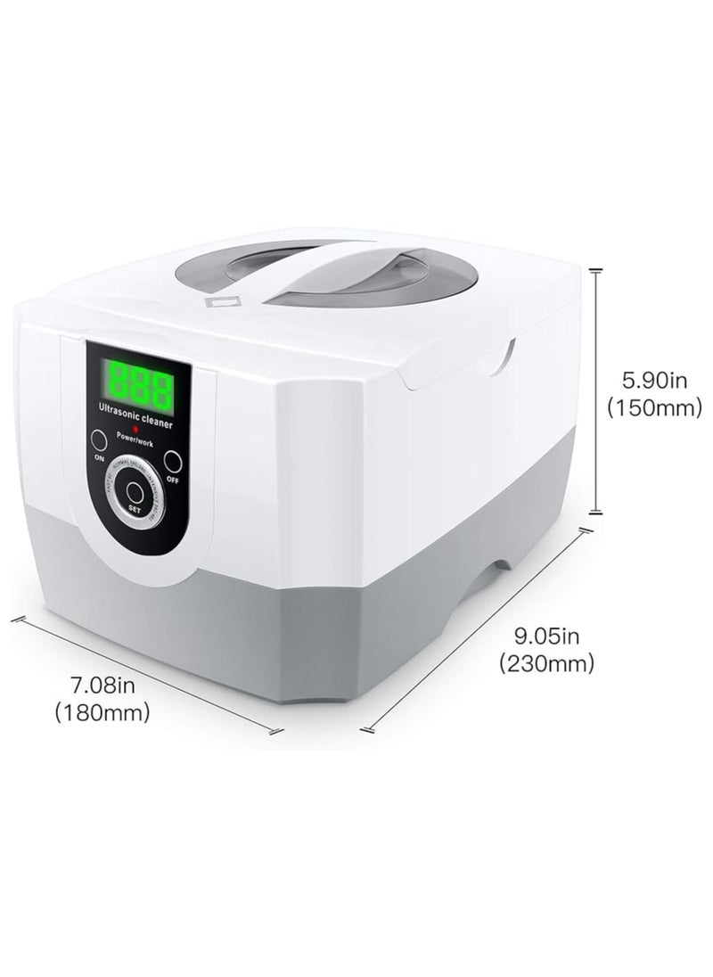Life Basis - Ultrasonic Cleaner Super Large Capacity 1400ml Jewelry Cleaner with Cleaning Basket Ultrasonic Cleaning Machine for Cleaning Glasses Waterproof Watches Dentures Coins Circuit Board - Image 1