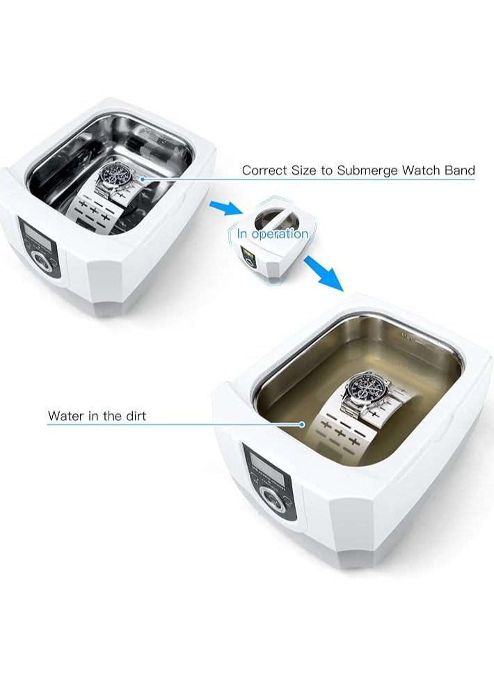 Life Basis - Ultrasonic Cleaner Super Large Capacity 1400ml Jewelry Cleaner with Cleaning Basket Ultrasonic Cleaning Machine for Cleaning Glasses Waterproof Watches Dentures Coins Circuit Board - Image 1