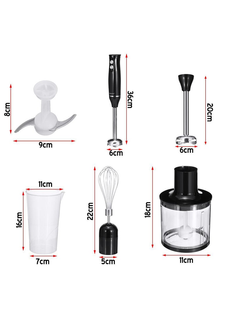 sokany - Hand Blender With Chopper And Whisk 4-in-1 1000ml 500 W WK-1710-4 Hand Blender With Chopper And Whisk 4-in-1 1000ml 500 W WK-1710-4 Black/ClearBlack/Clear - Image 1