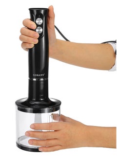 sokany Hand Blender With Chopper And Whisk 4-in-1 1000ml 500 W WK-1710-4 Hand Blender With Chopper And Whisk 4-in-1 1000ml 500 W WK-1710-4 Black/ClearBlack/Clear  - Image 4