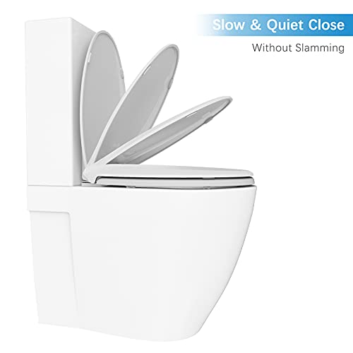 Hosslly Elongated Toilet Seat Soft-Closing | Universal Fit for Standard Toilets | Thickened Durable PP Plastic with Quick Installation Hinge | Easy-Clean Surface - Image 3